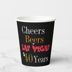 Gobelets En Papier 40e anniversaire Las Vegas Cheers and Beers Party