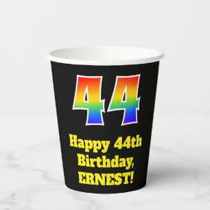 Gobelets En Papier 44e anniversaire : coloré, amusant, excitant, arc-