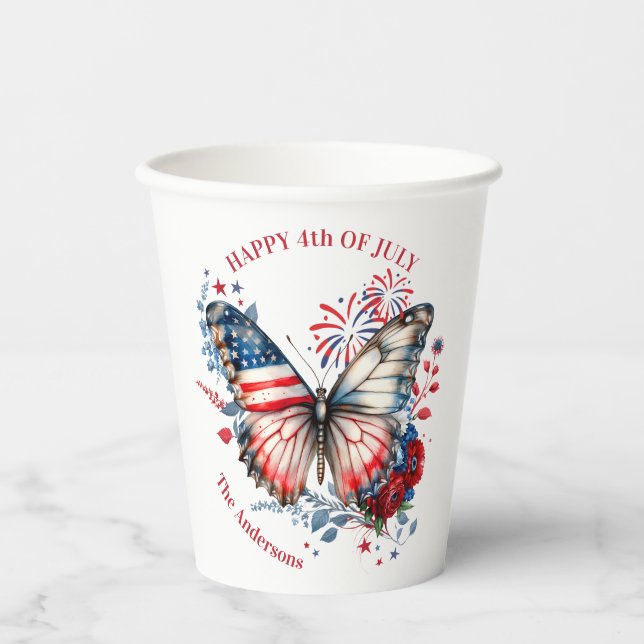 Gobelets En Papier 4 juillet Fête de l'indépendance patriotique (Recto)