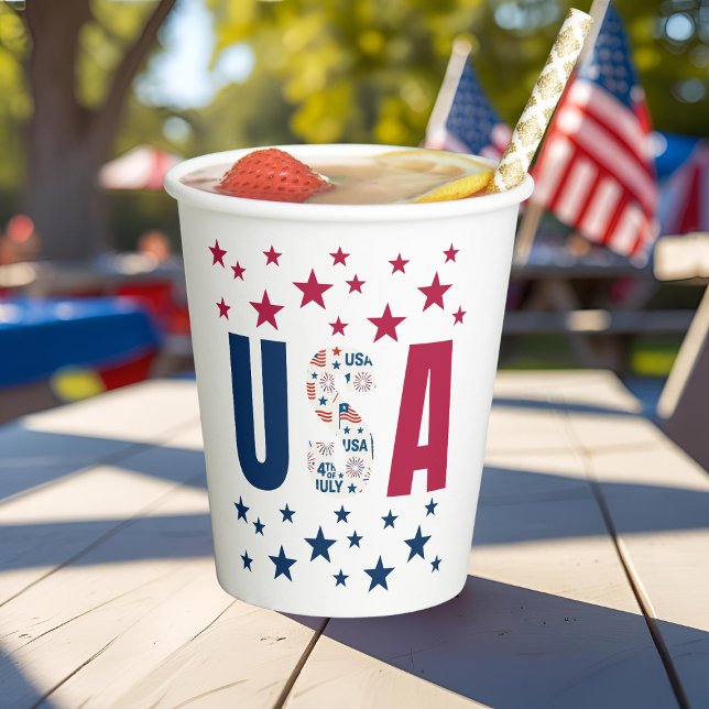 Gobelets En Papier 4 juillet USA Paper Cup avec étoiles (Créateur téléchargé)