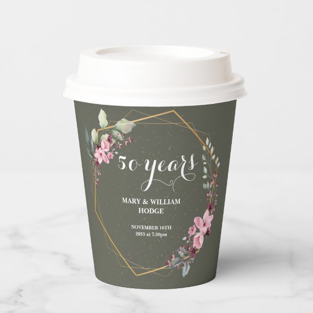 Gobelets En Papier "50 ans de l'éternité : un anniversaire à retenir" (Recto)