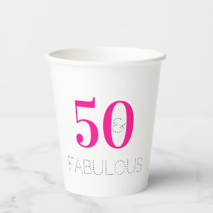 Gobelets En Papier 50 et fabuleuse Hot Pink 50th Birthday Party