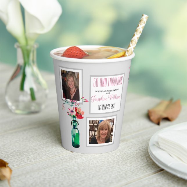 Gobelets En Papier 50 et Fabulous Party Photo Collage tasse de papier (Insitu)