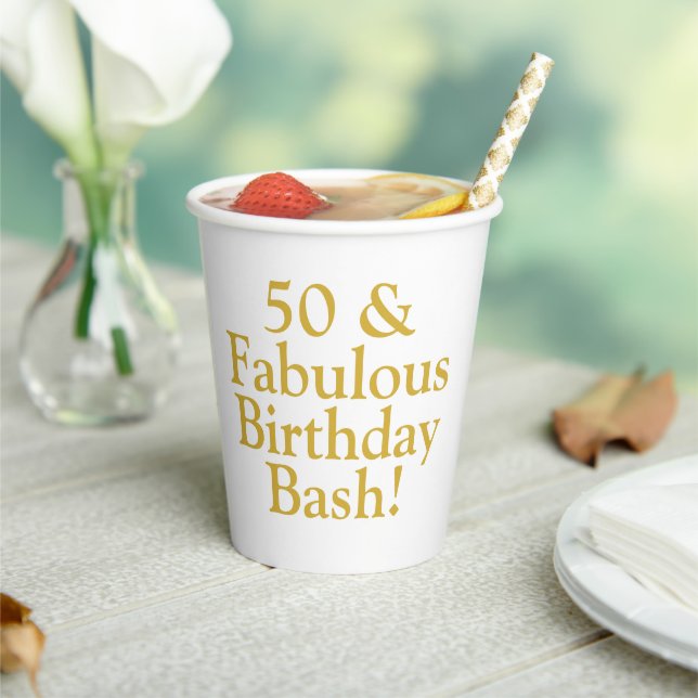 Gobelets En Papier 50 & Fabuleux Gold personnalisable (Insitu)