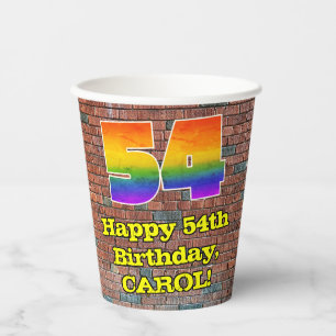 Gobelets En Papier 54e anniversaire : Arc en ciel inspiré par les gra