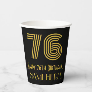 Gobelets En Papier 76e anniversaire : Art Déco Inspiré Look "76" & No