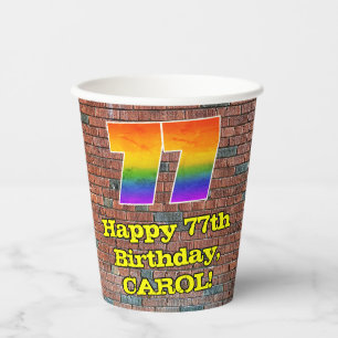 Gobelets En Papier 77e anniversaire : Arc en ciel inspiré par les gra