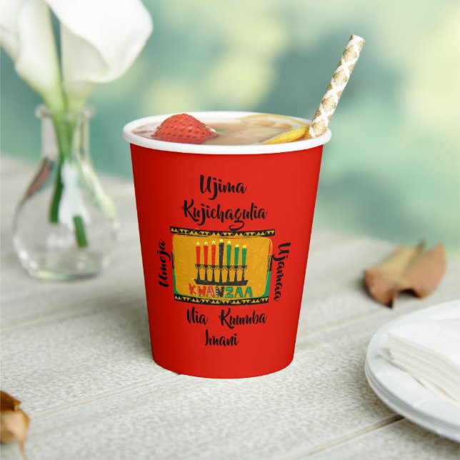 Gobelets En Papier 7 Principes des bougies de Kwanzaa (Insitu)