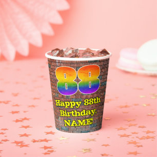 Gobelets En Papier 88e anniversaire : Arc en ciel inspiré par les gra