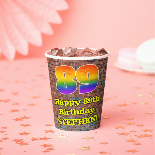 Gobelets En Papier 89e anniversaire : Arc en ciel inspiré par les gra
