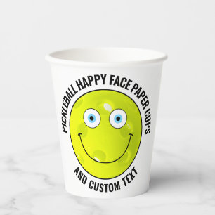 Gobelets En Papier 8 x Fête de Pickleball Personnalisée YES BLEUS Fac
