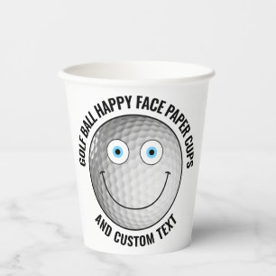 Gobelets En Papier 8 x Golf sur mesure Thème de la fête YEUX BLEUS Vi