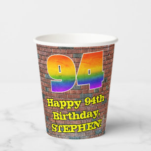 Gobelets En Papier 94e anniversaire : Arc en ciel inspiré par les gra