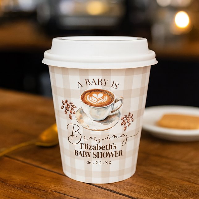 Gobelets En Papier A Baby is Brewing Coffee Theme Baby Shower (A Baby is Brewing Coffee Theme Baby Shower Paper Cups)