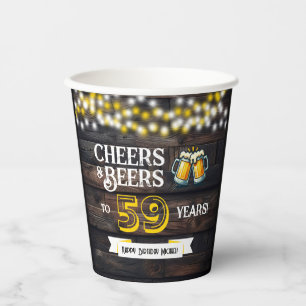 Gobelets En Papier À la santé et aux bières pour 59 ans - Joyeux anni