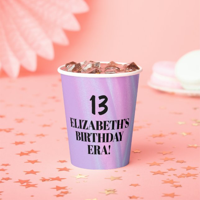 Gobelets En Papier À l'ère de son anniversaire 13e fête d'anniversair (Insitu)