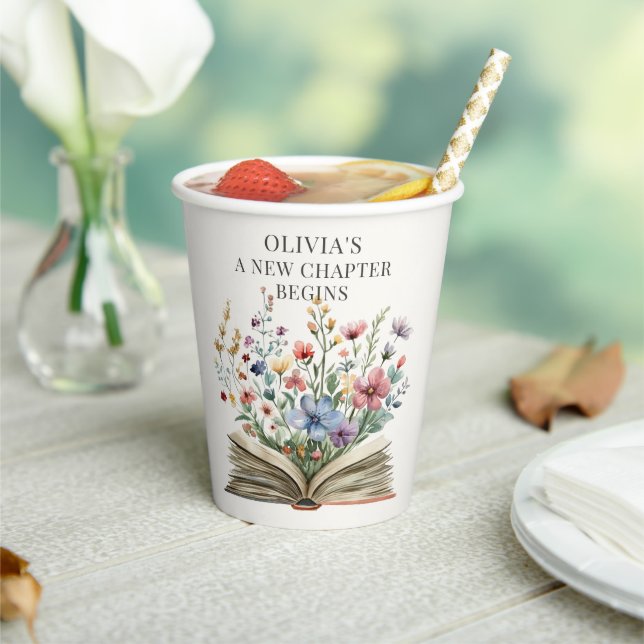Gobelets En Papier A New Chapter Begins Book Baby Shower (Insitu)