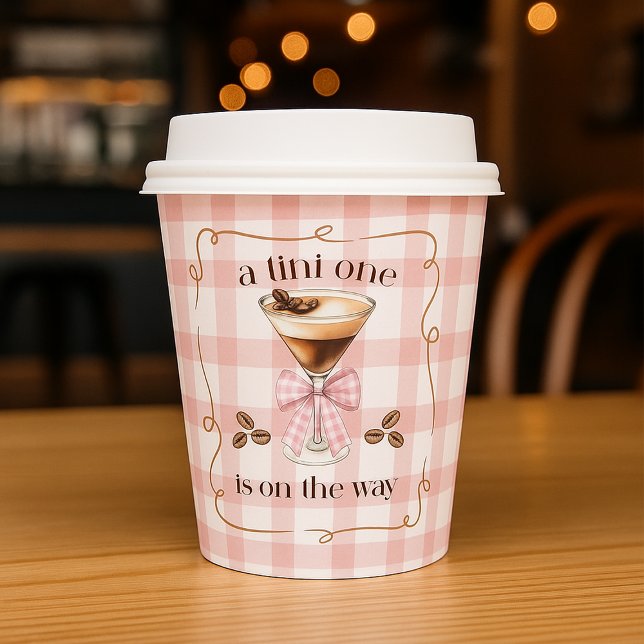 Gobelets En Papier A Tini One Espresso Martini Pink Bow Baby Shower (A Tini One Espresso Martini Pink Bow Baby Shower Paper Cups)
