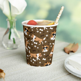 Gobelets En Papier Abris Shetland Sheepdog Collie Chien Coupes de pap