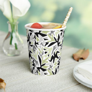 Gobelets En Papier Abstract, Black and Green, Youth, Modern, Creative