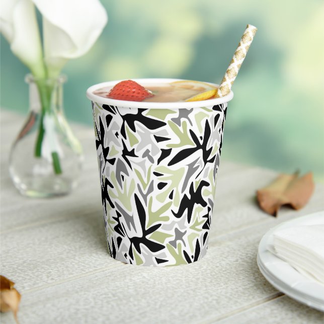 Gobelets En Papier Abstract, Black and Green, Youth, Modern, Creative (Insitu)