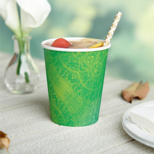 Gobelets En Papier Acceptation | Médaillons de saumons jaunes bleus (Insitu)