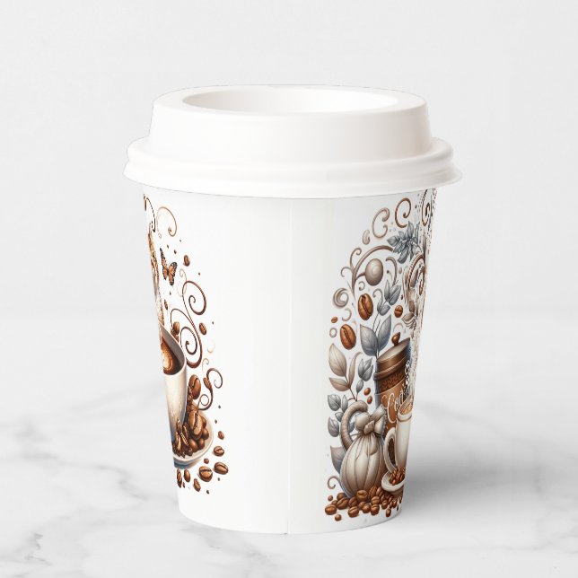 Gobelets En Papier Adorable Kitten papier Café Coupe Whimsical Chat (Droite)