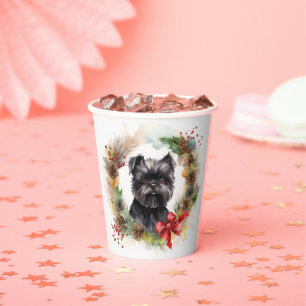 Gobelets En Papier Affenpinscher Christmas Wreath Festive Pup