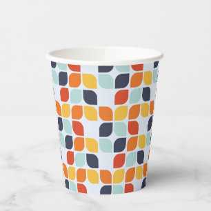 Gobelets En Papier Ajouter votre initiale Motif géométrique Vintage