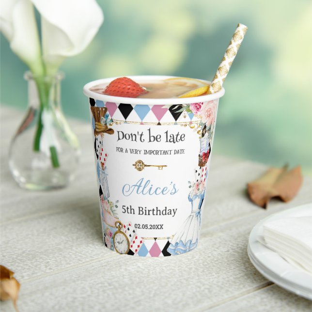 Gobelets En Papier Alice au pays des merveilles Anniversaire Tea Part (Insitu)