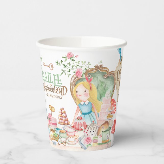Gobelets En Papier Alice Aventures dans Woderland Anniversaire Tea Pa (Gauche)