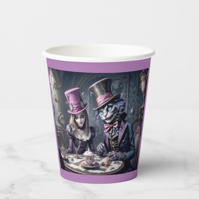 Gobelets En Papier Alice dans les tasses à papier du pays des merveil (Recto)