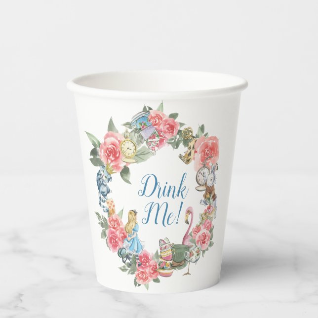 Gobelets En Papier Alice dans l'Ontario Coupes de fête d'anniversaire (Recto)