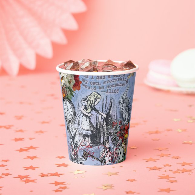 Gobelets En Papier Alice nonsense rideau merveilleux - Bleu (Insitu)