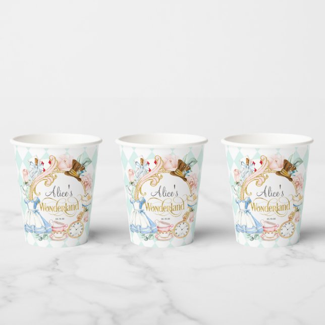 Gobelets En Papier Alice Wonderland fêté de thé de haine (Multi)