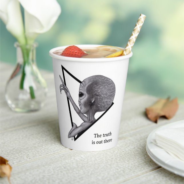 Gobelets En Papier Alien gris, la vérité est là (Insitu)