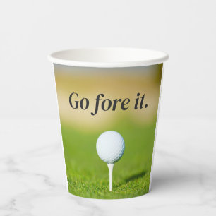 Gobelets En Papier Allez-y Coupes en papier pour motifs de golf