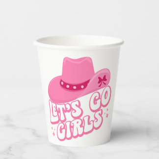 Gobelets En Papier Allons-y Filles - Casquettes de cowboy - Casquette