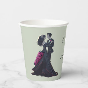Gobelets En Papier Amoureux gothiques romantiques Mariage élégant