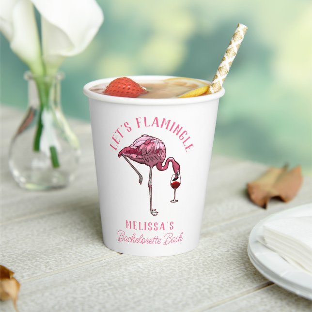 Gobelets En Papier Amusant Flamant rose Bachelorette Weekend Party (Insitu)