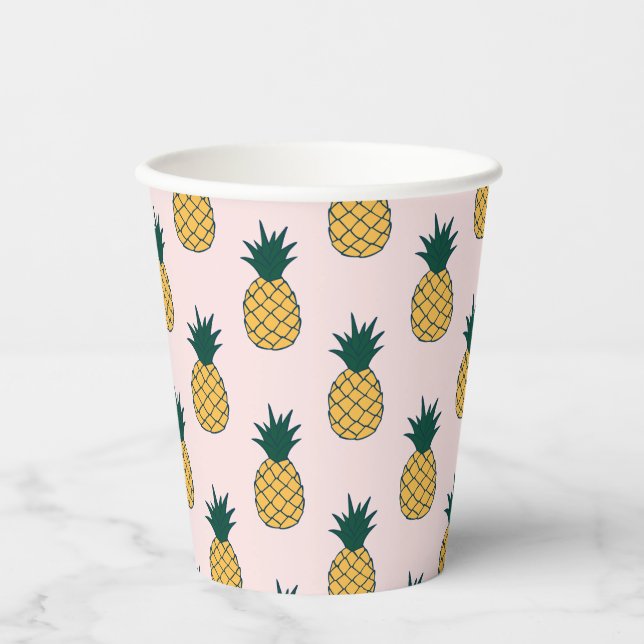 Gobelets En Papier Ananas Aloha (Recto)