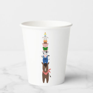 Gobelets En Papier Animaux de ferme Anniversaire Personnalisé