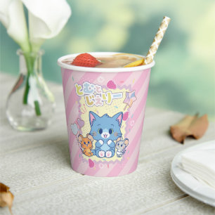 Gobelets En Papier Anime Tom et Jerry Strawberry Fun
