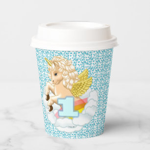 Gobelets En Papier anniversaire 1 tasse de papier unicorne