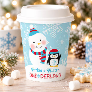 Gobelets En Papier Anniversaire de bonhomme de neige pingouin ONEderl