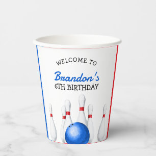 Gobelets En Papier Anniversaire de enfant amusant Red et Blue Bowling
