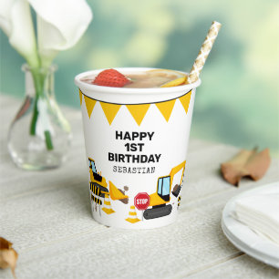Gobelets En Papier Anniversaire de enfant de construction