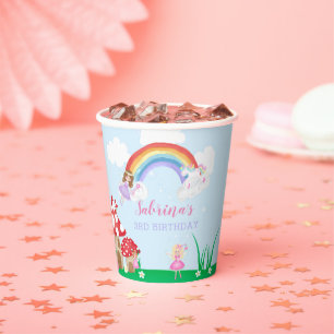 Gobelets En Papier Anniversaire de enfant de jardin de fées enchant