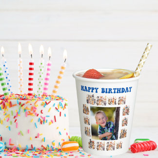 Gobelets En Papier Anniversaire de enfant de thème Personnalisé Photo