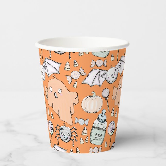 Gobelets En Papier Anniversaire de enfant d'Halloween doux et doux (Recto)